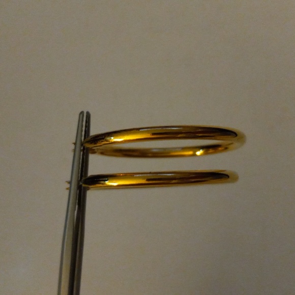 Pair of Gold Plated Hoop Earrings. - Picture 4 of 5
